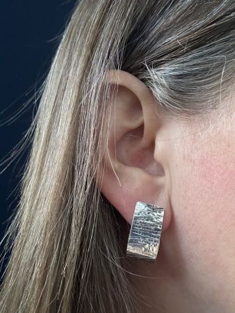 Bark Textured Hoop Earrings