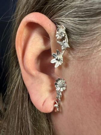 Flower and Butterfly Full Ear Cuff