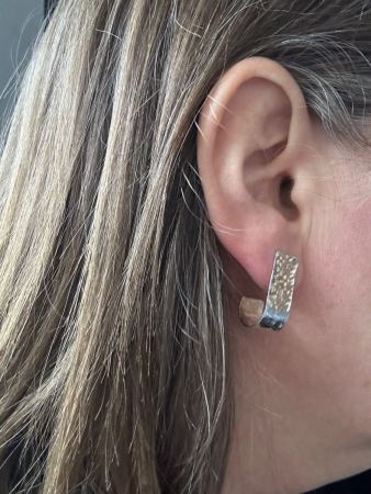 Hammered Texture Hoop Earrings