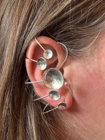 Large and Small Concave Disc Full Ear Cuff
