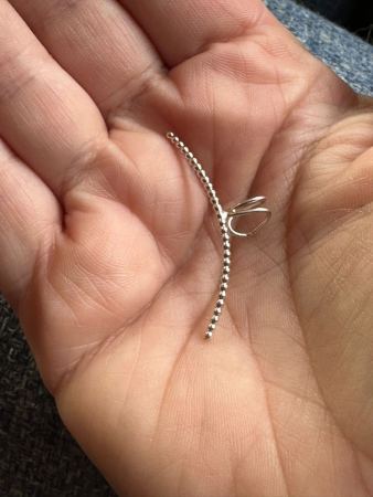 Large beaded-wire Double Contact Ear Cuff