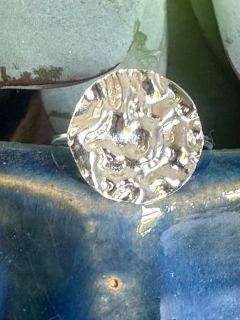 Large textured disc ring