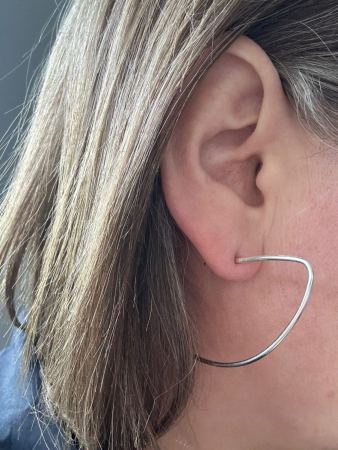 Large Wire Half-Hoop Earring
