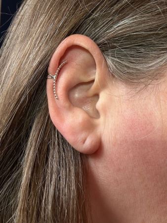 Medium beaded-wire Double Contact Ear Cuff