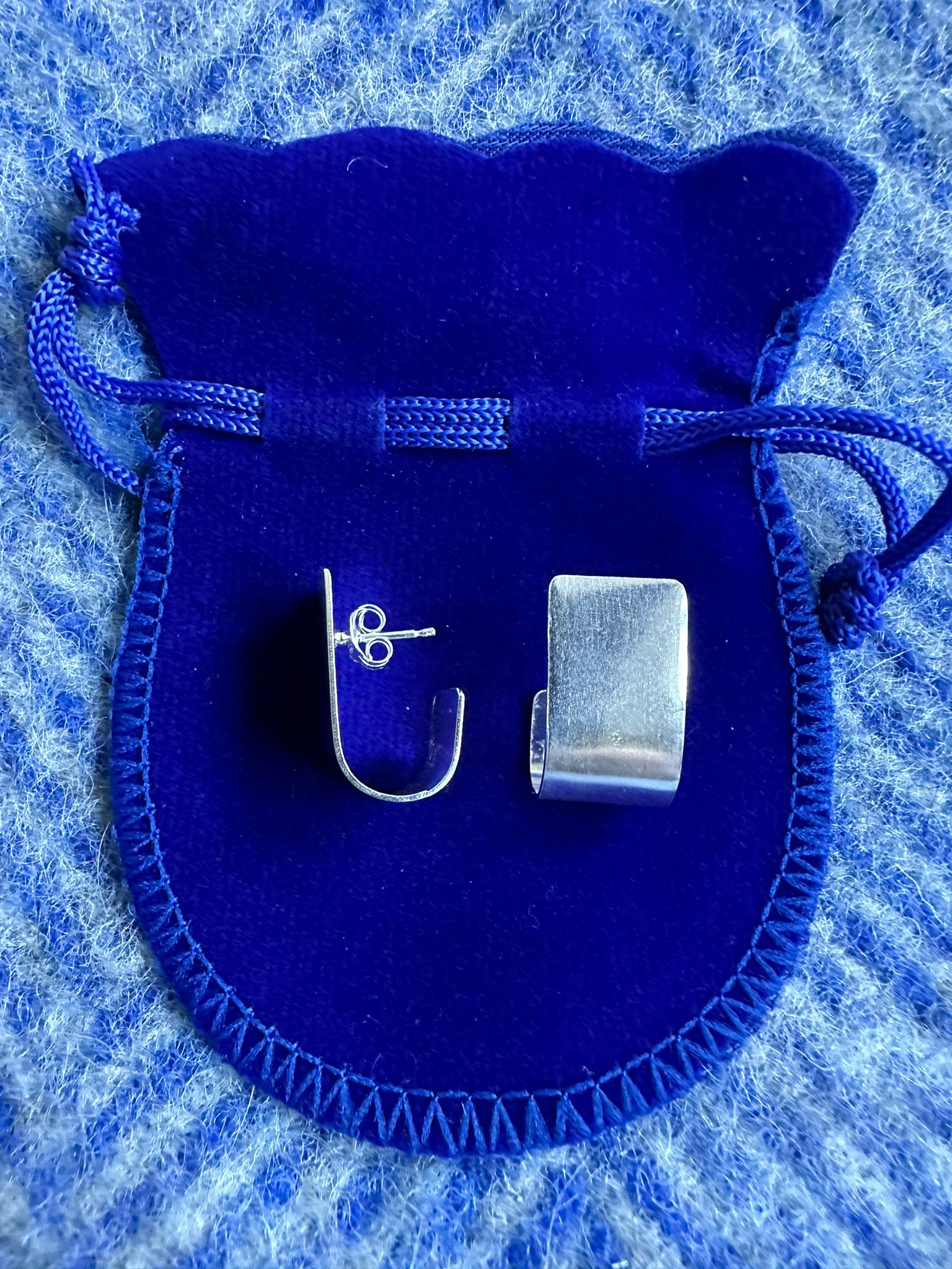 Medium Lightly Brushed Hoop Earrings — image 2