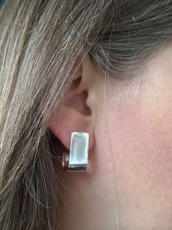 Medium/Large Lightly Brushed Hoop Earrings