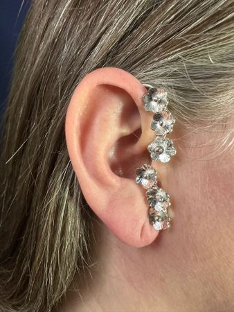 Six Flower Full Ear Cuff