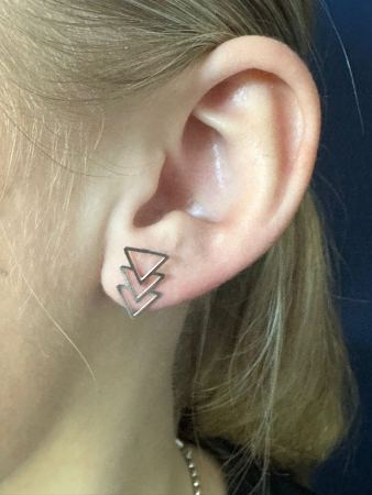 Triple triangle stud earrings